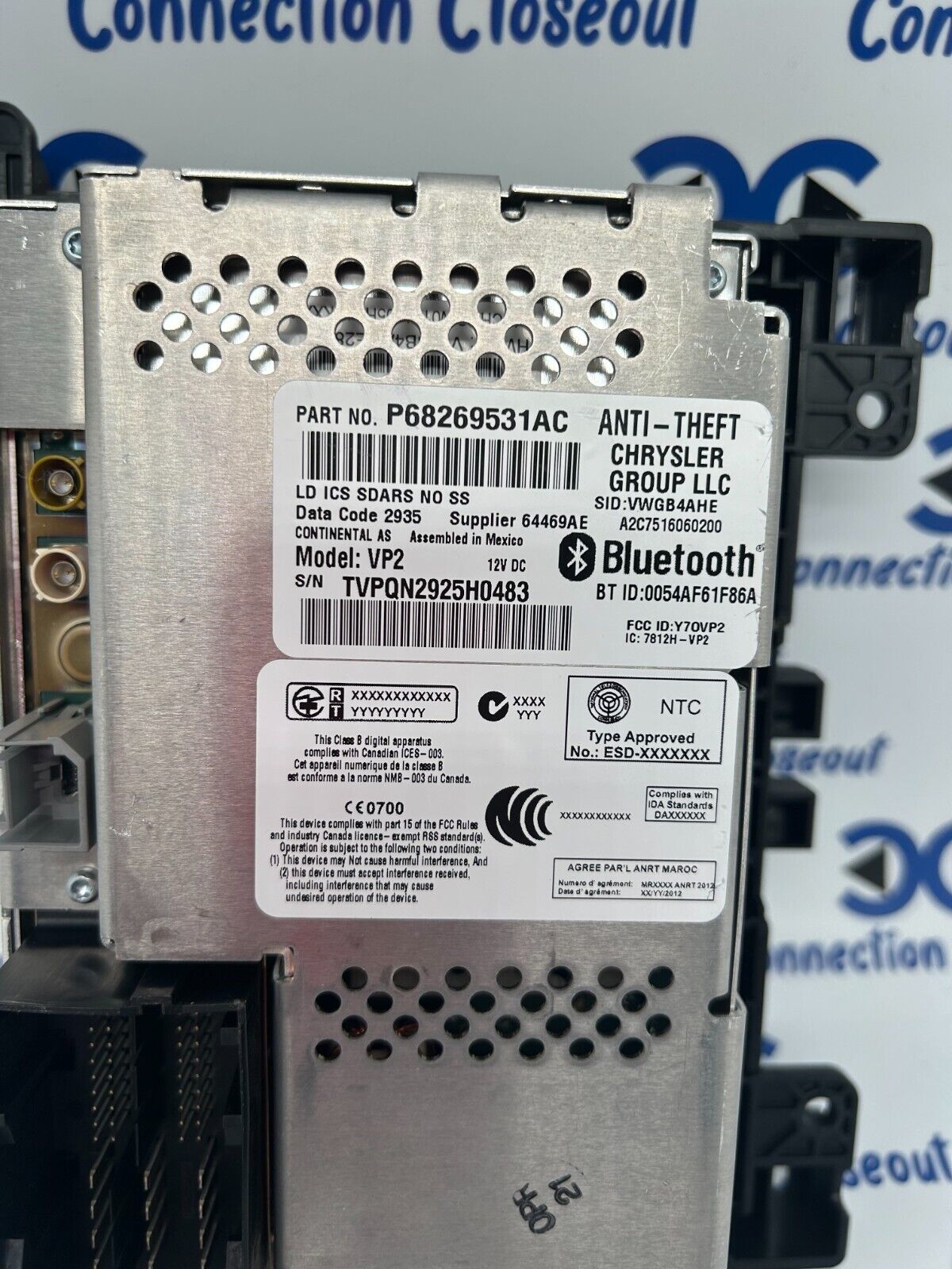 2016- 2017 Dodge Charger Challenger AM FM VP2 OEM Radio Display 68269531AC