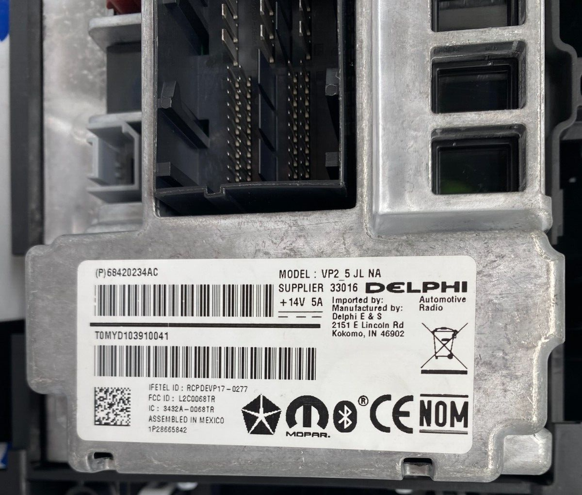 2019- 2020 Jeep Wrangler FM FM Multi Media Radio & Bezel 68420234AC