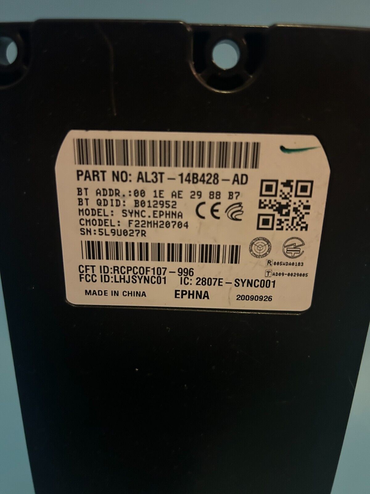2010 Ford F150 Communication Voice Recognition Module AL3T-14B428-AD