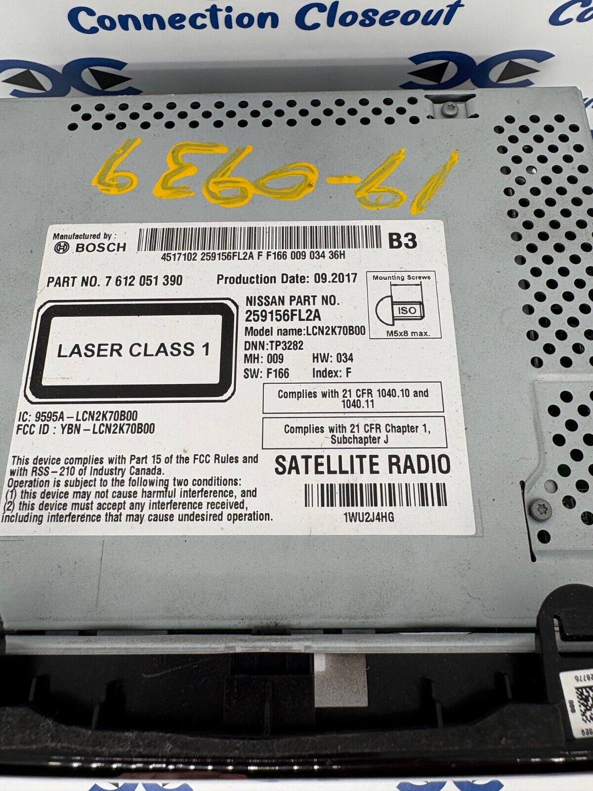 2017 Nissan Rogue Navigation CD Player Radio Receiver 259156FL2A