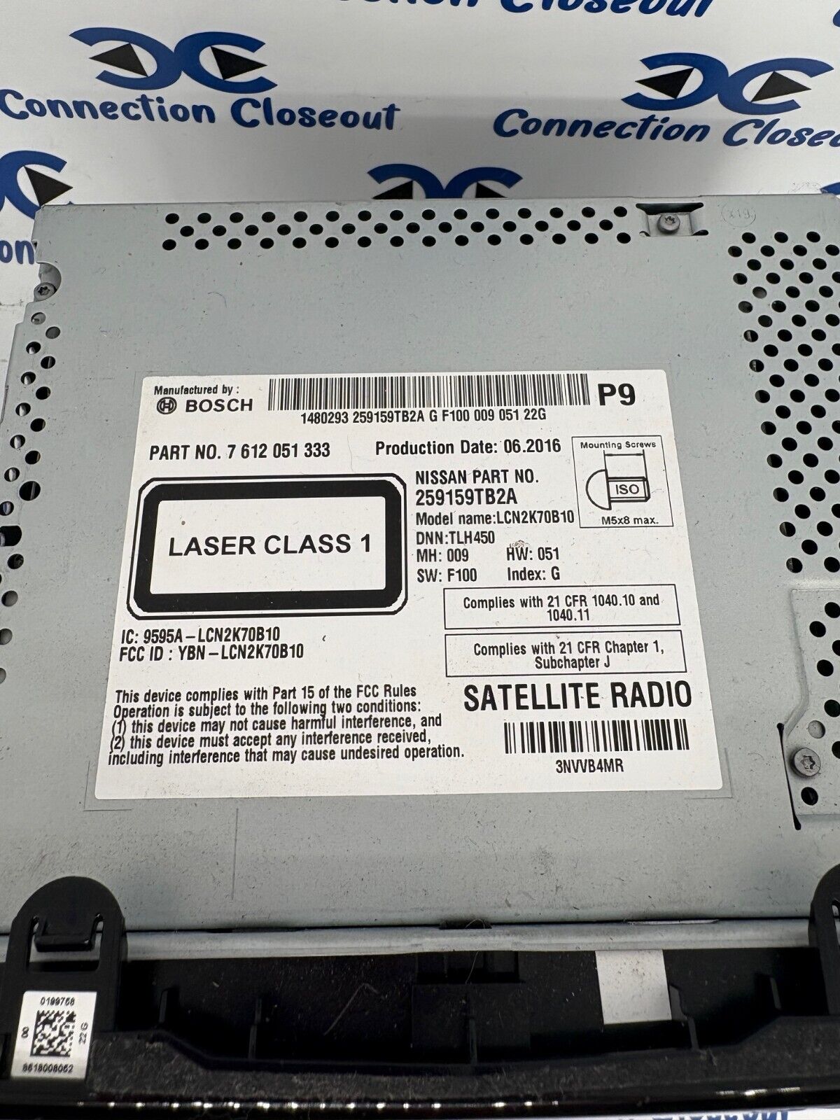 2016- 2018 Nissan Rogue  OEM/Navigation/AM FM XM Radio CD Player 259159TB2A