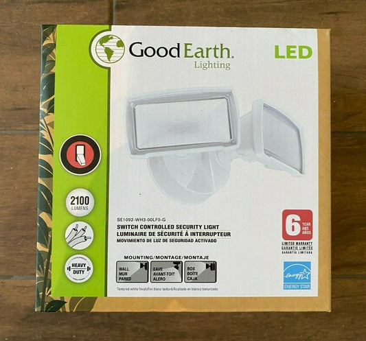 Good Earth Lighting 23 Watt White Double Head Switch Controlled LED Lights NEW