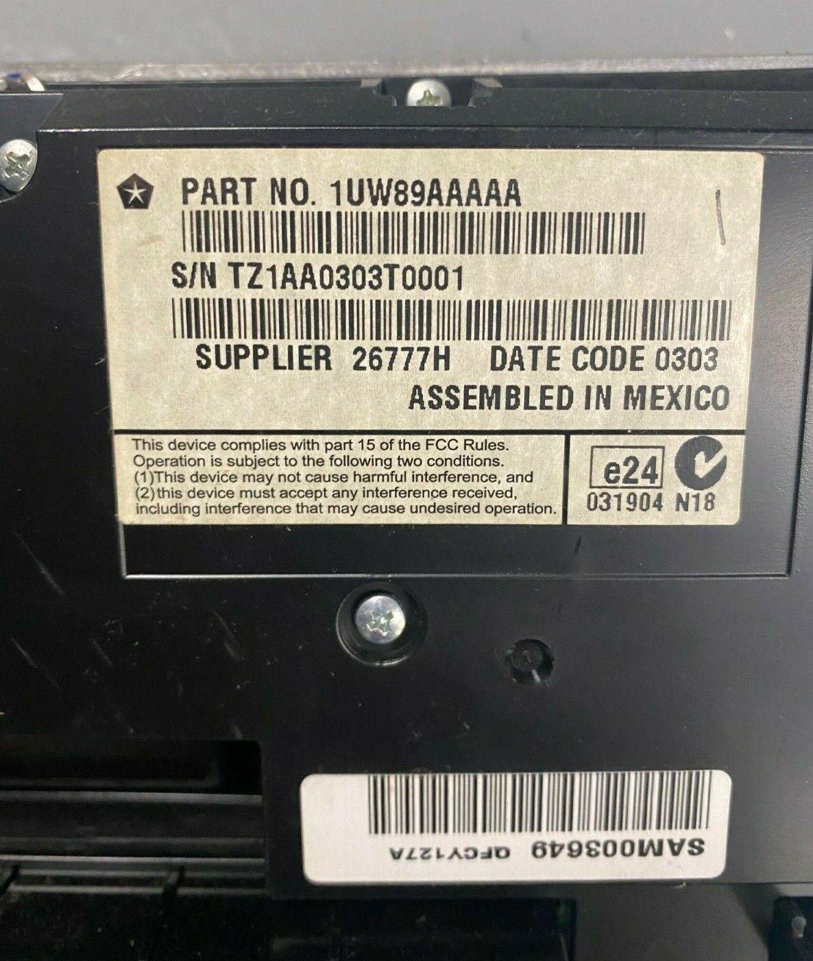 2012- 2014 Chrysler 300 Climate Control Panel (1UW89AAAAA)