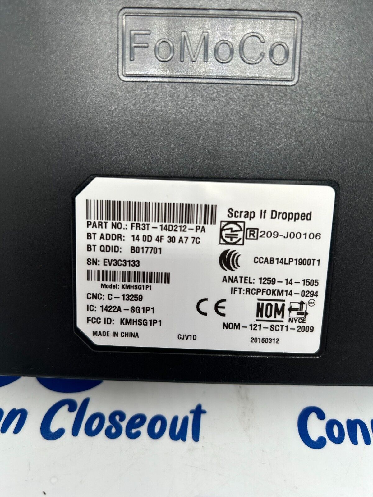 2016 Ford Mustang Communication Voice Recognition Sync Module OEM FR3T-14D212-PA