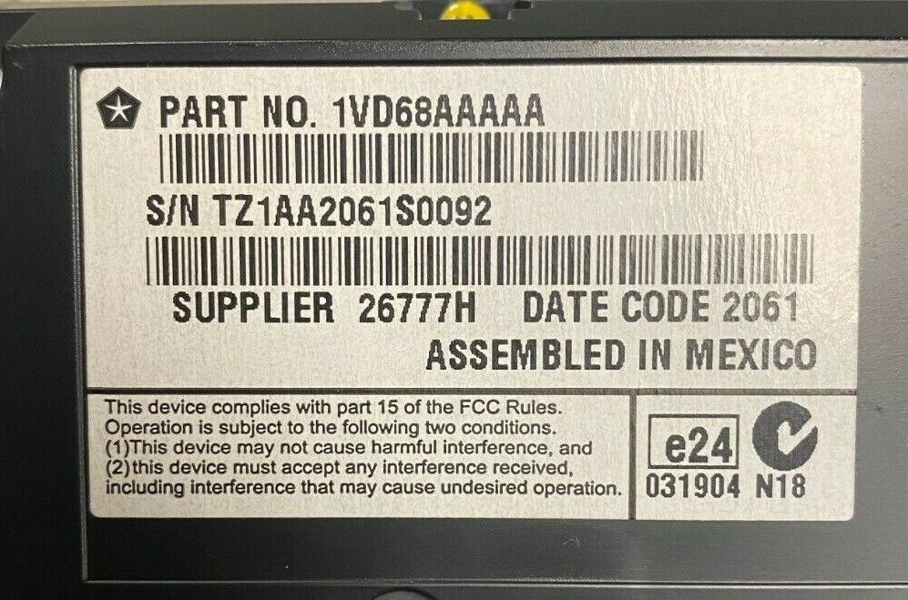 2012- 2014 Chrysler 300 Center Stack Temperature Controls Mopar (1VD68AAAAA)