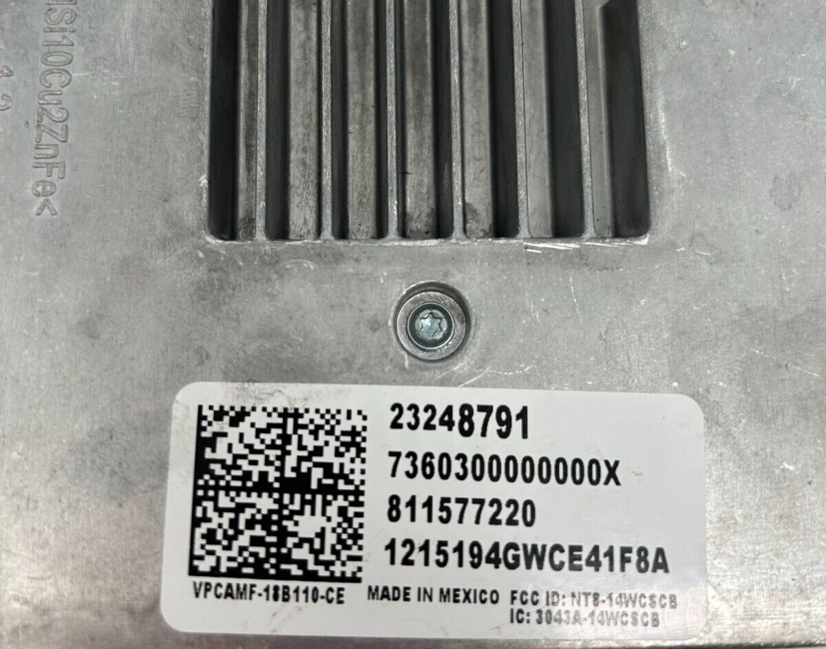 2015- 2020 Chevrolet Cadillac GMC Wireless Charging System Module (23248791)