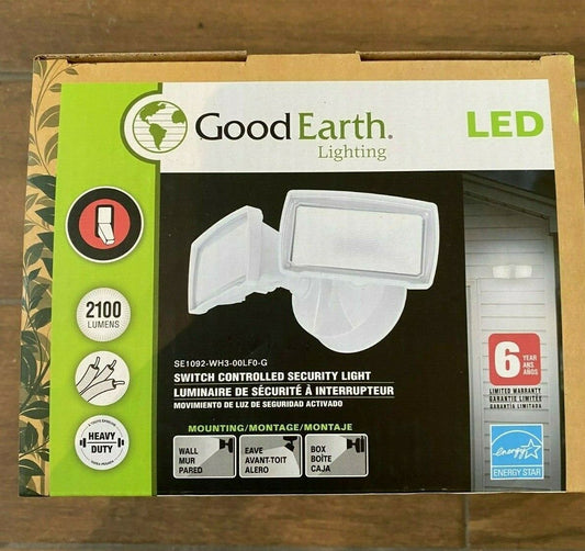 Good Earth Lighting 23 Watt White Double Head Switch Controlled LED Lights NEW