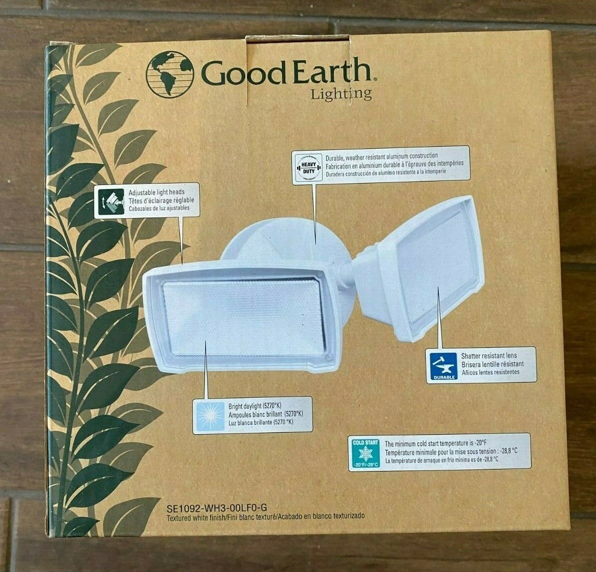 Good Earth Lighting 23 Watt White Double Head Switch Controlled LED Lights NEW
