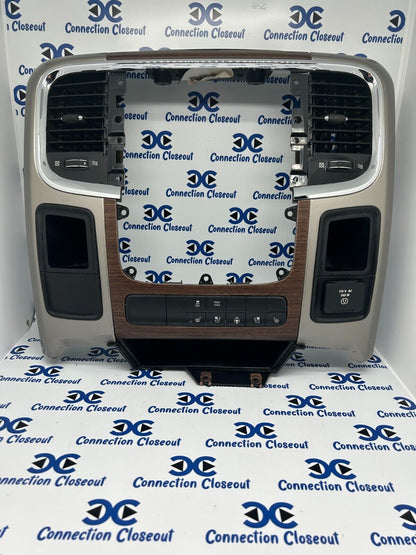 ✅ 1VY941X9AB 2013- 2020 RAM 1500 2500 3500 Radio Bezel Woodgrain/Silver Trim
