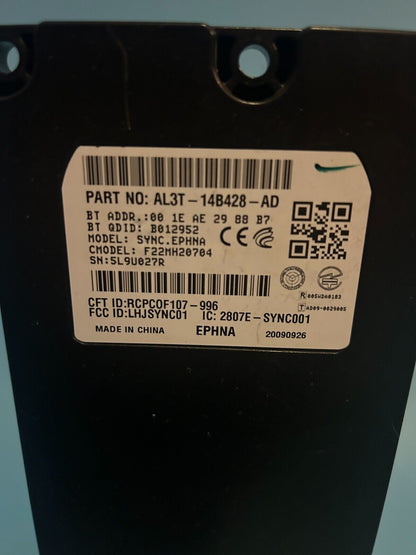 2010 Ford F150 Communication Voice Recognition Module AL3T-14B428-AD