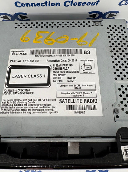 2017 Nissan Rogue Navigation CD Player Radio Receiver 259156FL2A