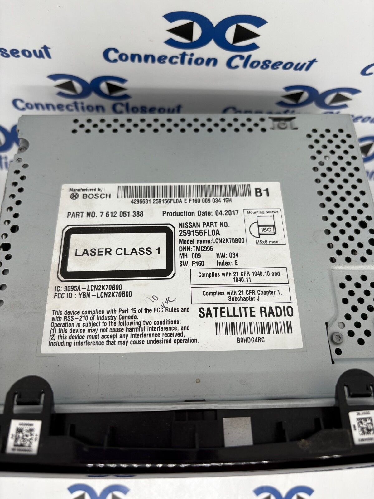 2017 2018 Nissan Rogue Audio Radio Navigation Control Screen 259156FL0A OEM